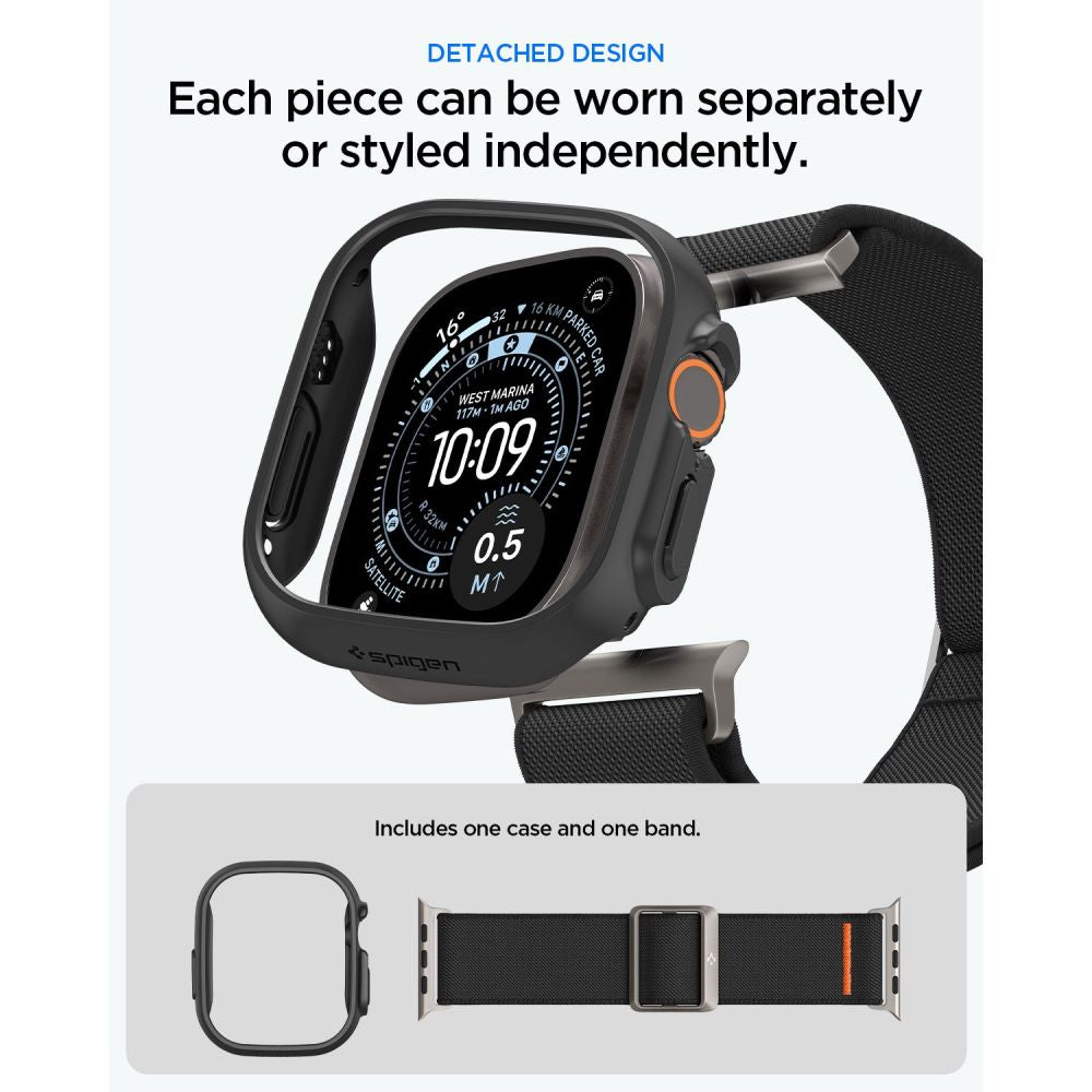 Spigen Thin Fit case + Spigen Lite Fit Ultra band set for Apple Watch Ultra (49 mm) - matte black_6