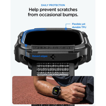 Spigen Rugged Armor case + Spigen Athlex Air band set for Apple Watch Ultra (49 mm) - black-grey_9