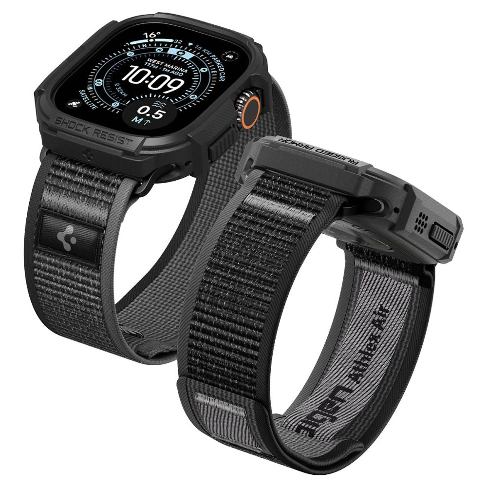 Spigen Rugged Armor case + Spigen Athlex Air band set for Apple Watch Ultra (49 mm) - black-grey_2