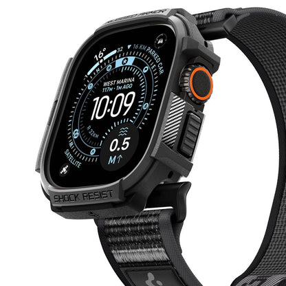 Spigen Rugged Armor case + Spigen Athlex Air band set for Apple Watch Ultra (49 mm) - black-grey_3