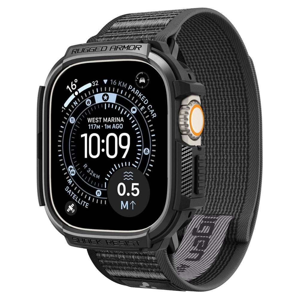 Spigen Rugged Armor case + Spigen Athlex Air band set for Apple Watch Ultra (49 mm) - black-grey_4