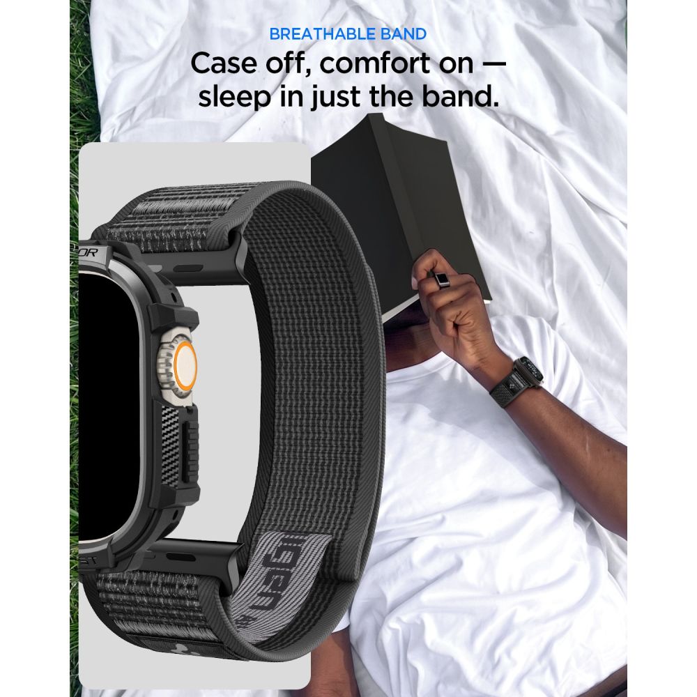 Spigen Rugged Armor case + Spigen Athlex Air band set for Apple Watch Ultra (49 mm) - black-grey_8