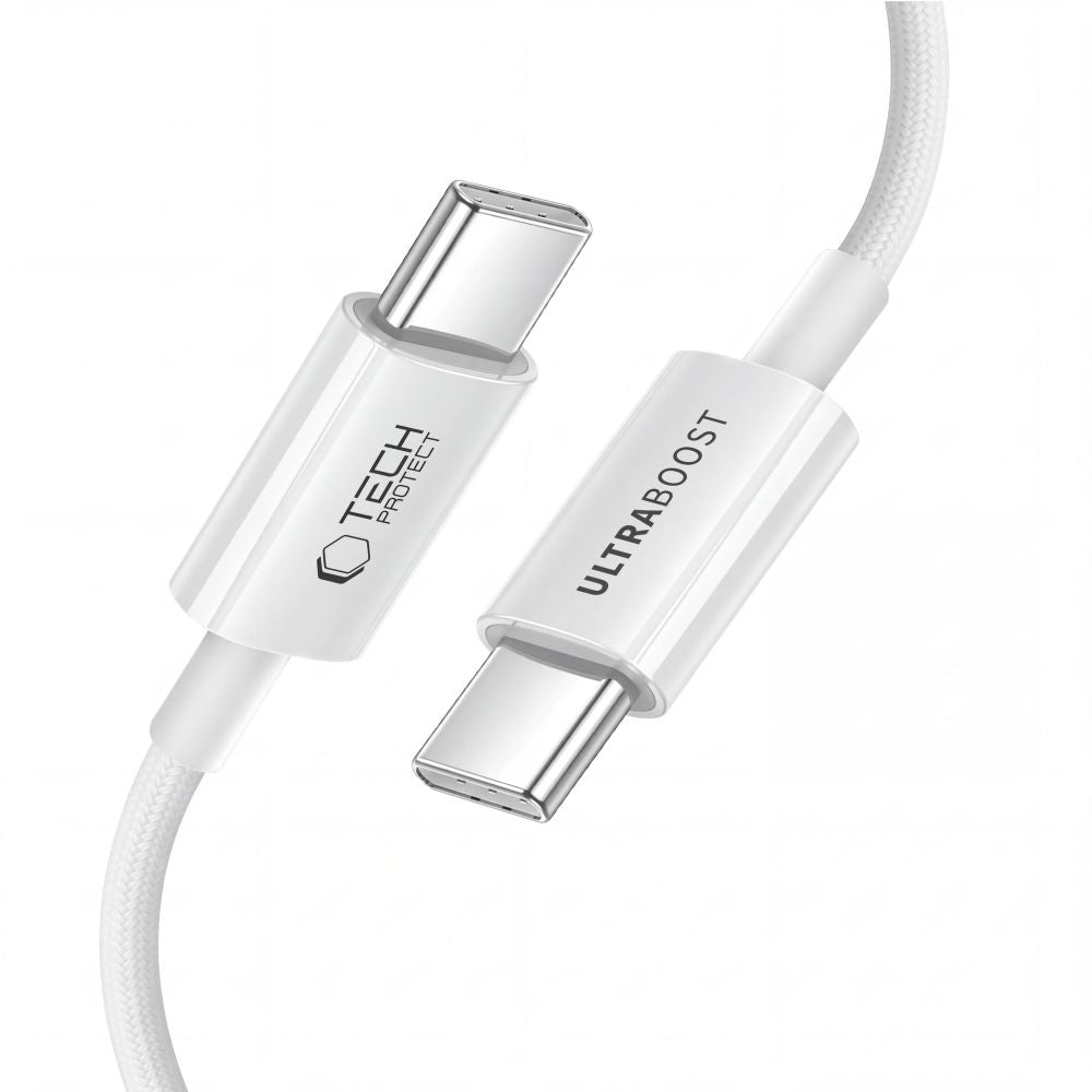 Tech-Protect Ultraboost Lite USB-C / USB-C 60W / 3A 50 cm Cable - White_3