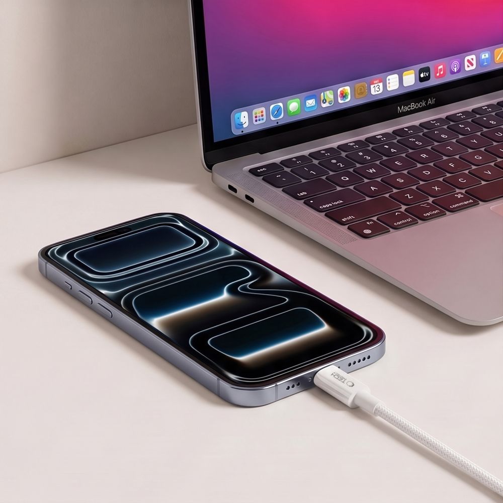 Tech-Protect Ultraboost Lite USB-C / USB-C 60W / 3A 50 cm Cable - White_5