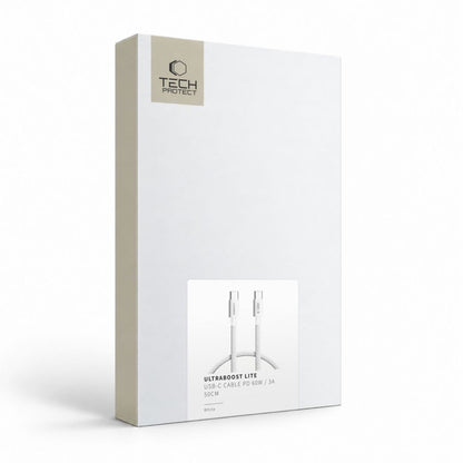 Tech-Protect Ultraboost Lite USB-C / USB-C 60W / 3A 50 cm Cable - White_8