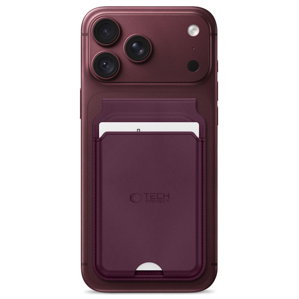Tech-Protect MagWallet Stand MagSafe Magnetic Phone Wallet - Burgundy_1