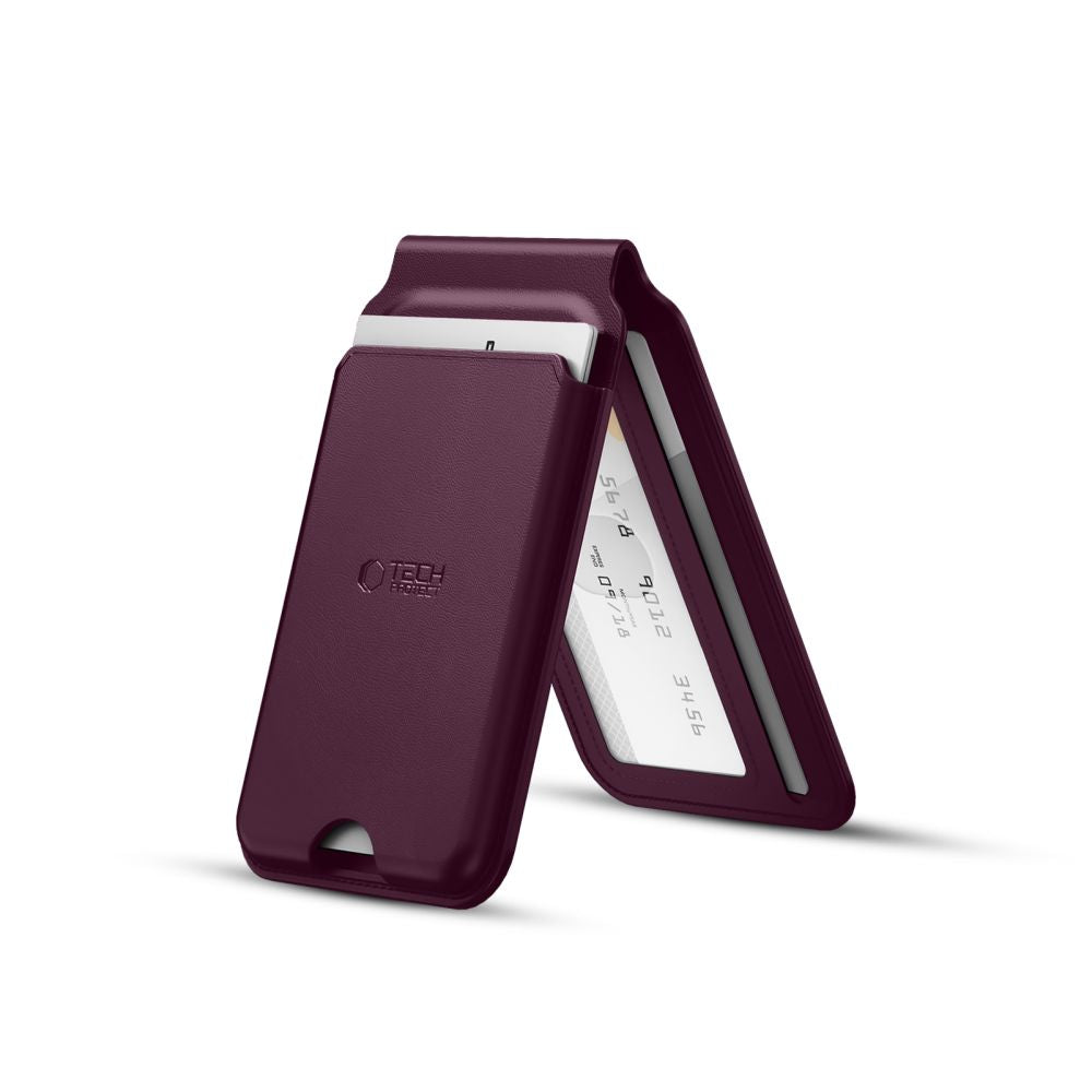 Tech-Protect MagWallet Stand MagSafe Magnetic Phone Wallet - Burgundy_2