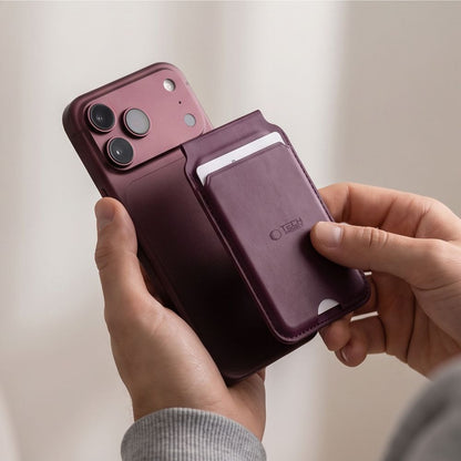 Tech-Protect MagWallet Stand MagSafe Magnetic Phone Wallet - Burgundy_7