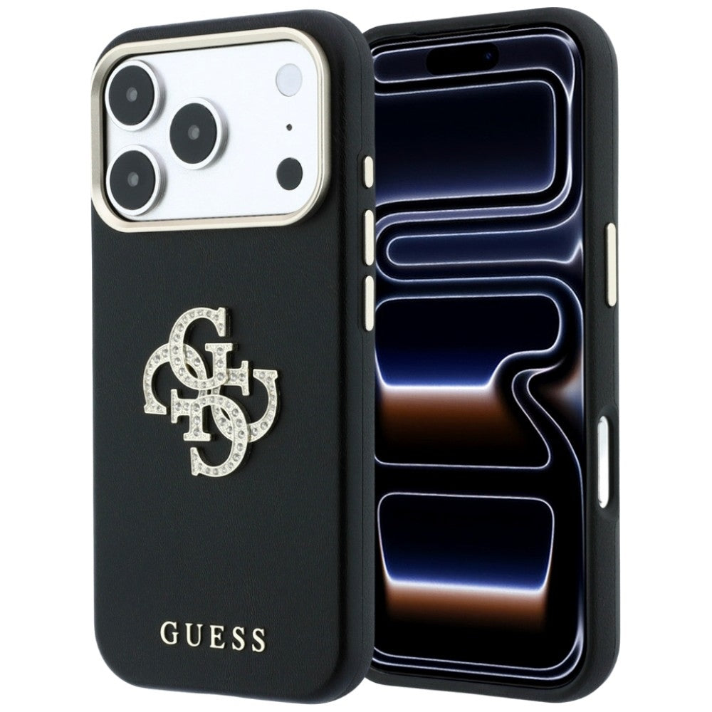 Etui Guess Smooth & Big Strass Logo & Strap do iPhone 18 Pro / 17 Pro czarny_1