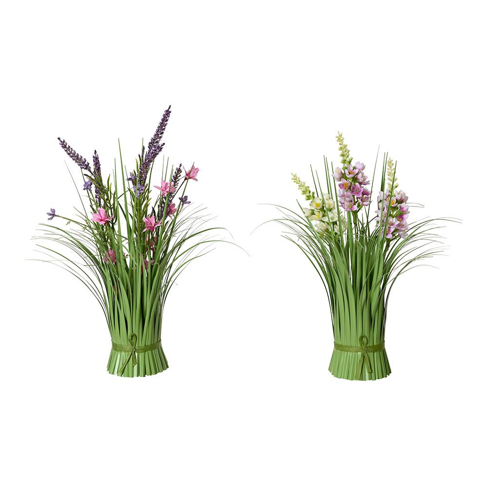 Ramo de erva com flores de lavanda, poliÃ©ster, cores sortidas, 13 x 13 x 30 cm_0