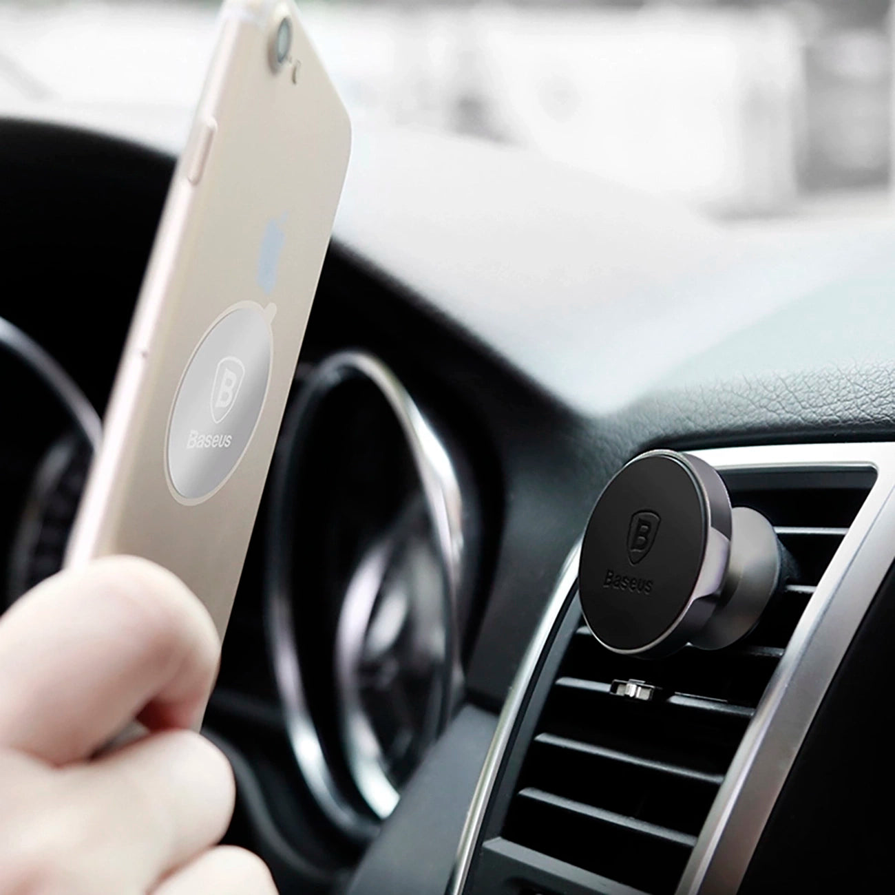 Baseus Small Ears Series SUER-A01 magnetic car air vent holder - black_20