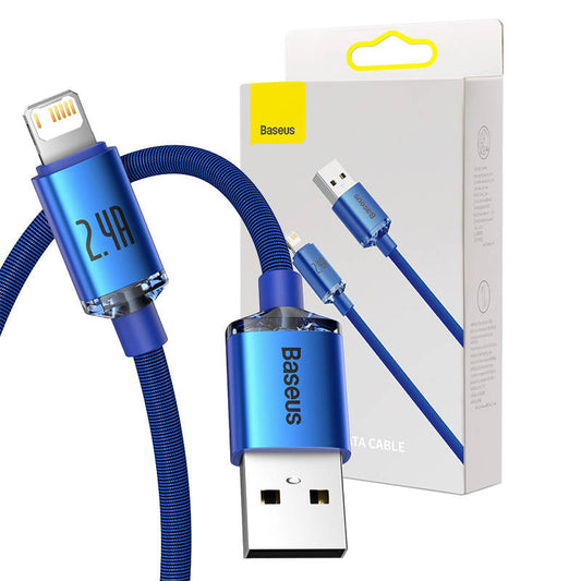 Baseus Crystal Shine cable USB to Lightning, 2.4A, 2m (blue)_0