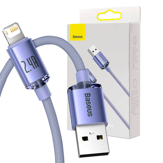 Baseus Crystal Shine cable USB to Lightning, 2.4A, 1.2m (purple)_0