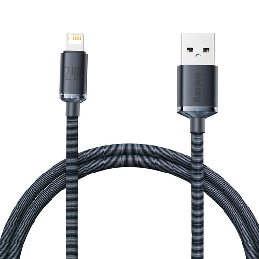 Baseus Crystal Shine cable USB to Lightning, 2.4A, 1.2m (black)_0