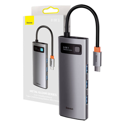 Adapter 5in1 Baseus Hub USB-C to 3x USB 3.0 + HDMI + USB-C PD_0