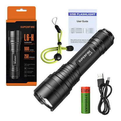 Flashlight Superfire L6-H, 750lm, USB-C_5