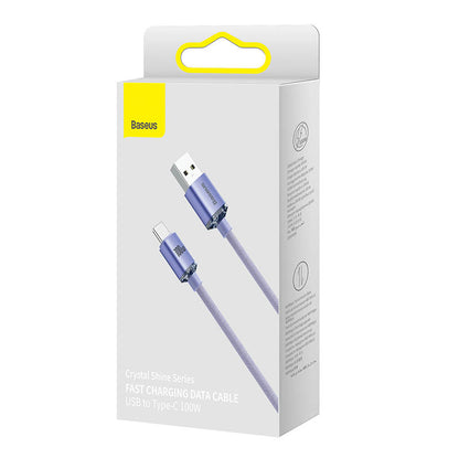 Baseus Crystal Shine Series cable USB cable for fast charging and data transfer USB Type A - USB Type C 100W 1.2m purple (CAJY000405)_11
