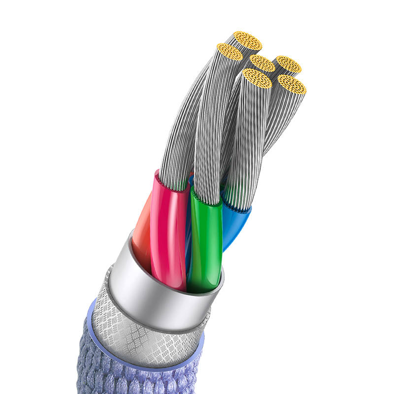 Baseus Crystal Shine Series cable USB cable for fast charging and data transfer USB Type A - USB Type C 100W 1.2m purple (CAJY000405)_9