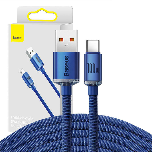 Baseus Crystal Shine cable USB to USB-C, 100W, 2m (blue)_0
