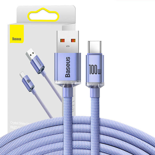Baseus Crystal Shine cable USB to USB-C, 100W, 2m (purple)_0