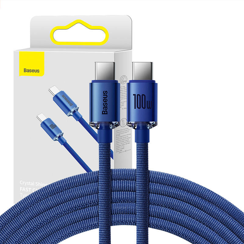 Baseus Crystal Shine cable USB-C to USB-C, 100W, 2m (blue)_0