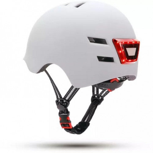 YOUIN CASCO CON LED FRONTAL Y TRASERO BLANCO  (TALLA L)_0