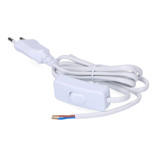 Cabo plano com interruptor 3a 1,5m 2x0,75mm branco edm_0