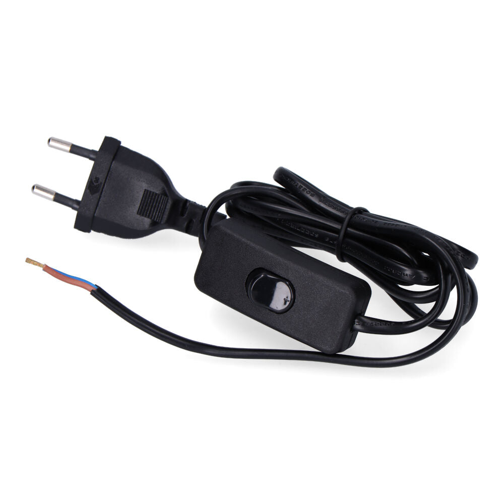 Cabo plano com interruptor 3a 1,5m 2x0,75mm preto edm_0