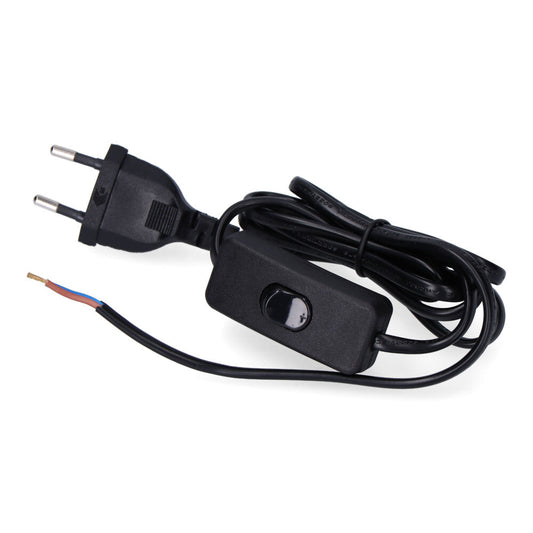 Cabo plano com interruptor 3a 1,5m 2x0,75mm preto edm_0