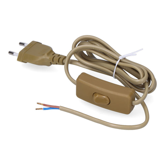 Cabo plano com interruptor 3a 1,5m 2x0,75mm dourado edm_0