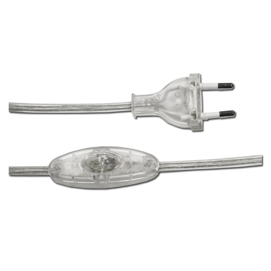 Cabo plano com interruptor 3a 1,5m 2x0,75mm transparente edm_0