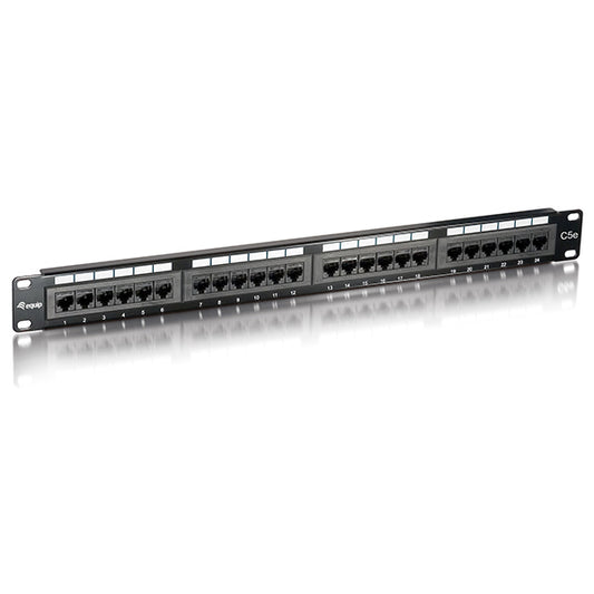 Patch Panel 19" Cat5e UTP 24 Portas 1U Preto - EQUIP_0