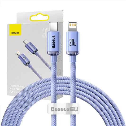 Baseus CAJY000305 Lightning - USB-C PD cable 20W 480Mb/s 2m - purple_0