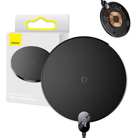 Inductive wireless charger Baseus Digital LED  15W (black)_0