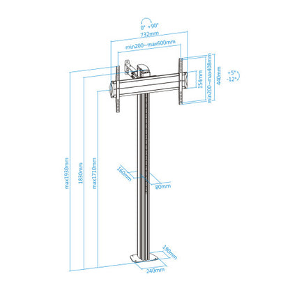 TooQ FS2270M-B soporte para TV 177,8 cm (70") Plata_7