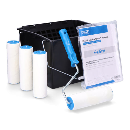 Conjunto promocional rolo + cubo + peÃ§as de reposiÃ§Ã£o 3 unidades + cobertura plÃ¡stica tudo_0