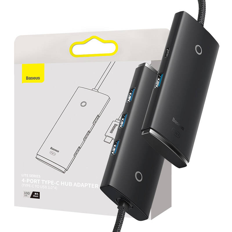 Baseus Lite Series HUB adapter USB Type C - 4x USB 3.0 1m black (WKQX030401)_10