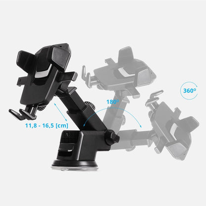 Telescopic Car Mount Phone Holder Dashboard or Windshield for black_4