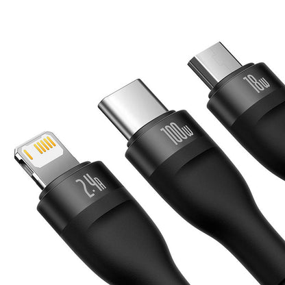 Baseus Flash Series II cable USB - USB Type C / Lightning / micro USB 100 W 1.2 m black (CASS030001)_6