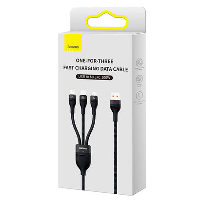 Baseus Flash Series II cable USB - USB Type C / Lightning / micro USB 100 W 1.2 m black (CASS030001)_15