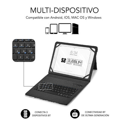 SUBBLIM SUBKT5-BTTC20 teclado para móvil QWERTY Español Bluetooth Multicolor_5