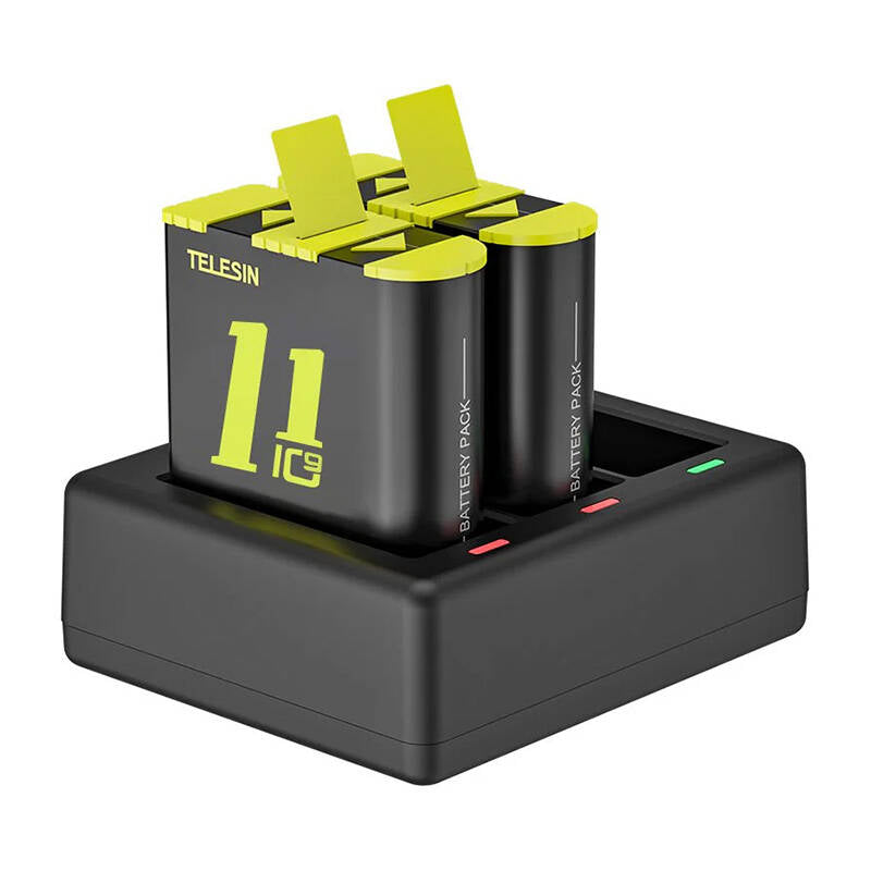 Telesin three-channel charger + 2 batteries for GoPro Hero 9 / 10 / 11 / 12 (GP-BTR-903-B)_0