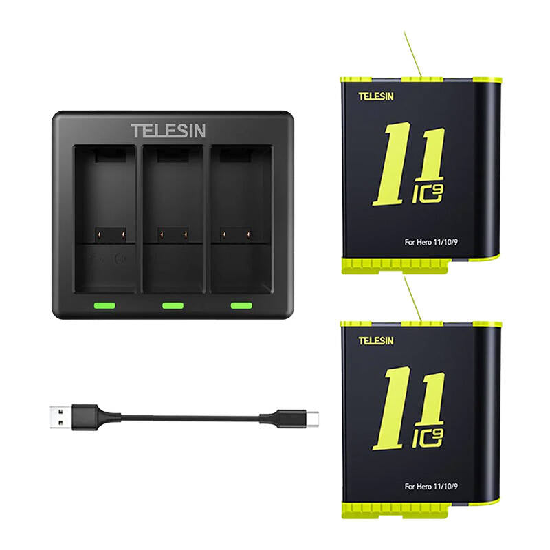 Telesin three-channel charger + 2 batteries for GoPro Hero 9 / 10 / 11 / 12 (GP-BTR-903-B)_4