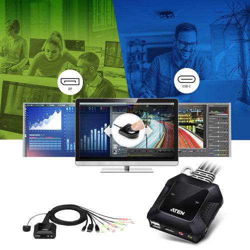 ATEN Switch KVM en formato cable hÃ­brido DisplayPort de 2 puertos USB-C_3