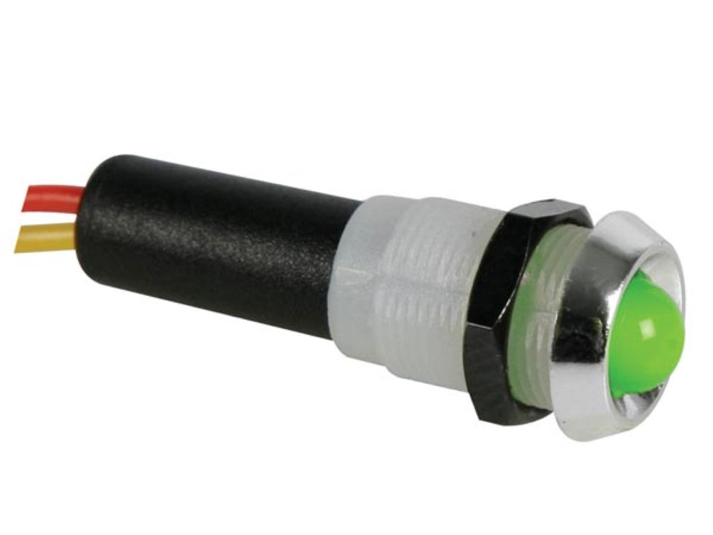LÂMPADA LED 24V VERDE - INVÓLUCRO CROMADO_0