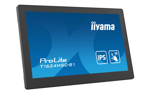 MONITOR IIYAMA 15,6" PCAP BEZEL FREE FRONT, 10P TOUCH, 1920X1080, HDMI, 385CD/M2 (WITH TOUCH), 800:1, USB INTERFACE, SD-CARD, MEDIA PLAYER, EXTERNAL POWER ADAPTER, SPEAKERS, REMOTE CONTROL10P TOUCH WITH SUPPORTED OS (T1624MSC-B1)_2