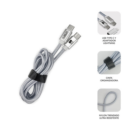 SUBBLIM SUBCHG-5CPD10 cargador de dispositivo móvil Smartphone Plata Encendedor de cigarrillos, USB Carga rápida Auto_1