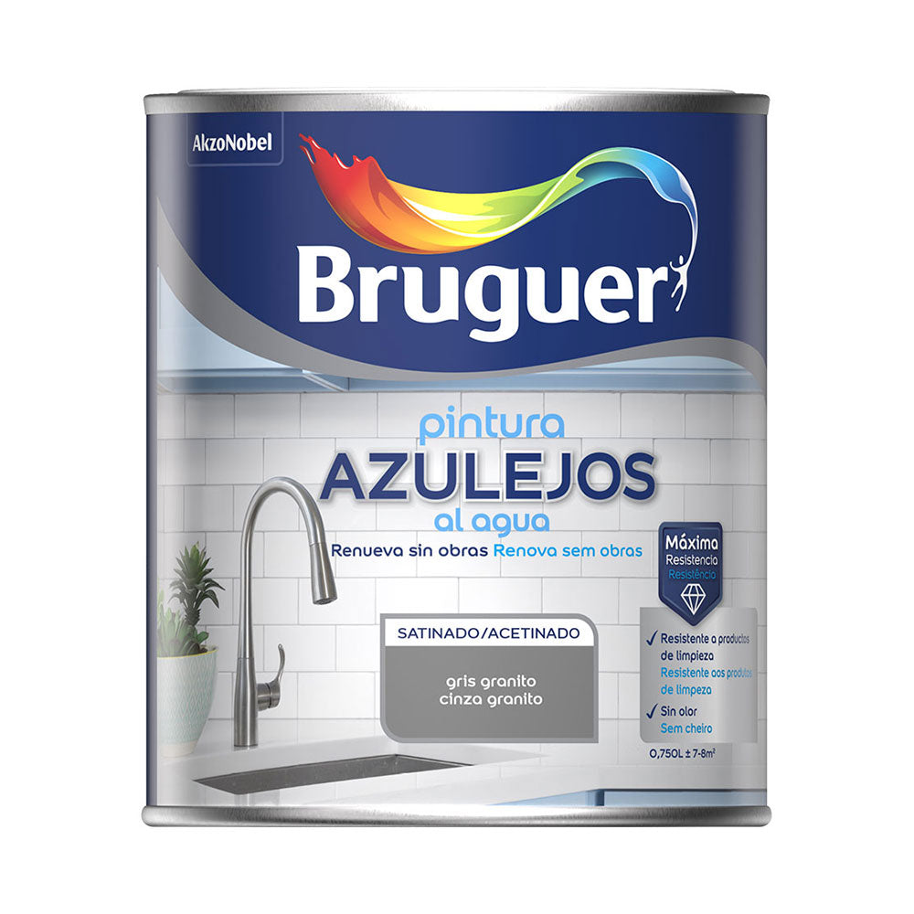 Tinta para azulejo de cinza granito acetinada Ã  base de Ã¡gua 750 ml_0