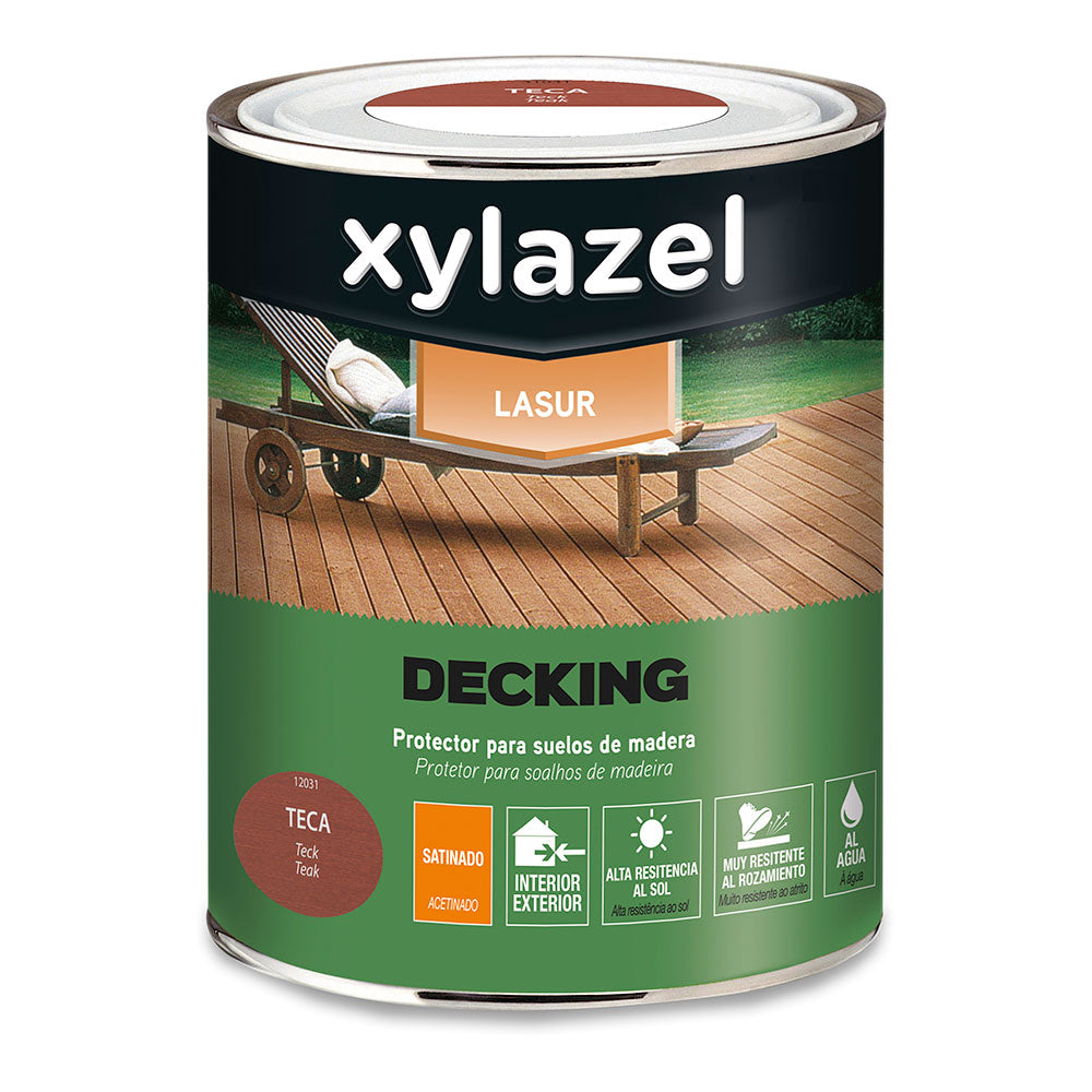 Xylazel protetor de soalhos de madeira de longa duraÃ§Ã£o decking teca 0,750l_0