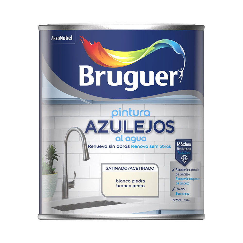 Tinta para azulejo de pedra branca acetinada Ã  base de Ã¡gua 750 ml_0